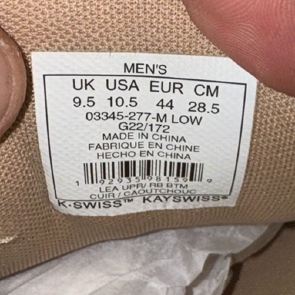 K-Swiss Classic VN Leather Sneaker 03345-277-M Irish Creme/Gum Men's Sz 10.5 EUC - Picture 8 of 10